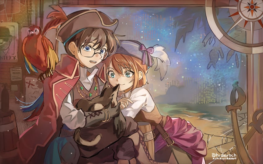 edogawa conan and haibara ai (meitantei conan) drawn by st_ard
