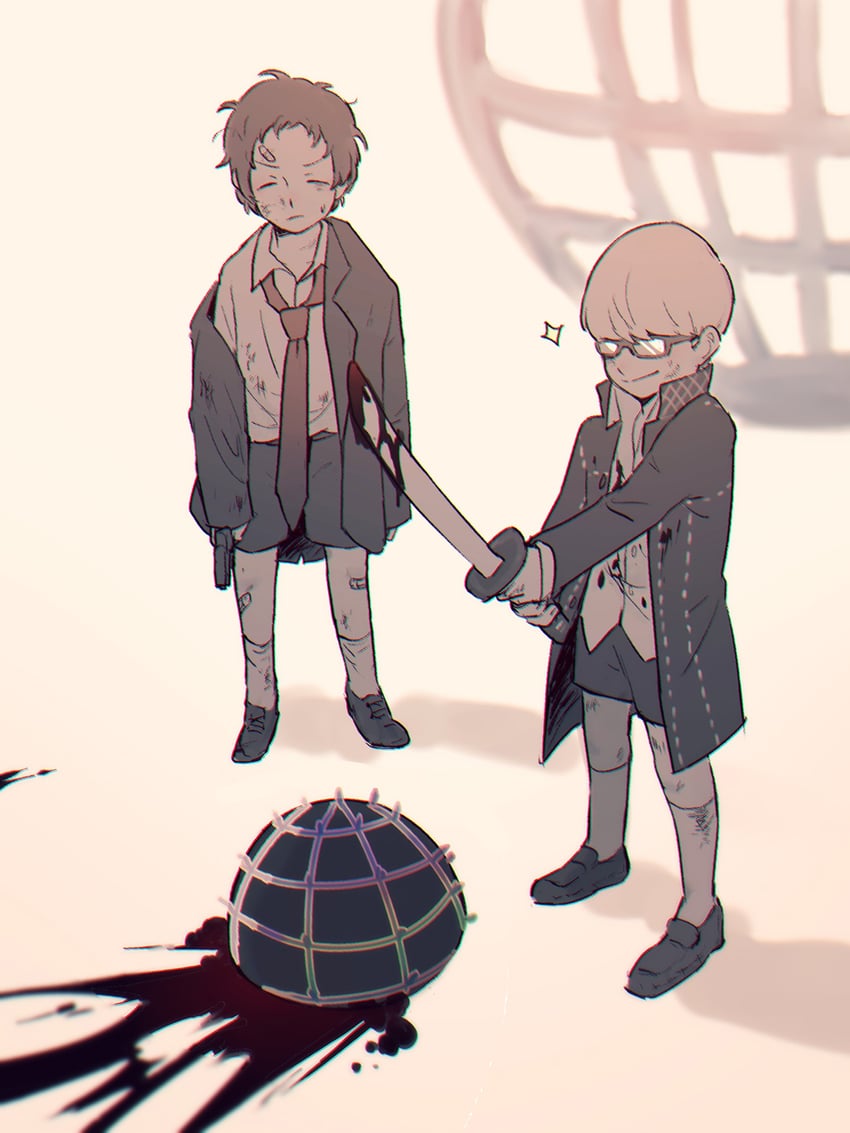 narukami yu and adachi tooru (persona and 1 more) drawn by tedty33