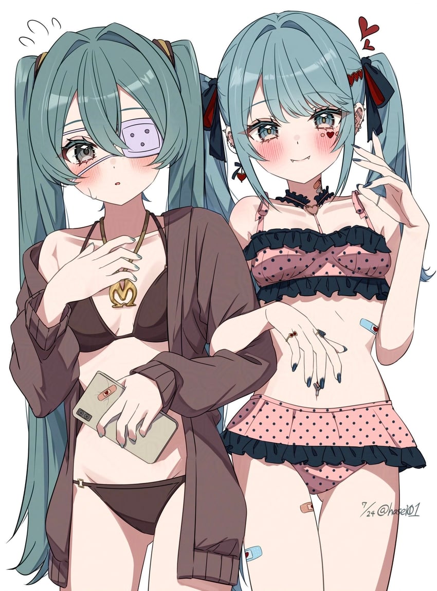 hatsune miku (vocaloid and 2 more) drawn by hasei_(hasei01)