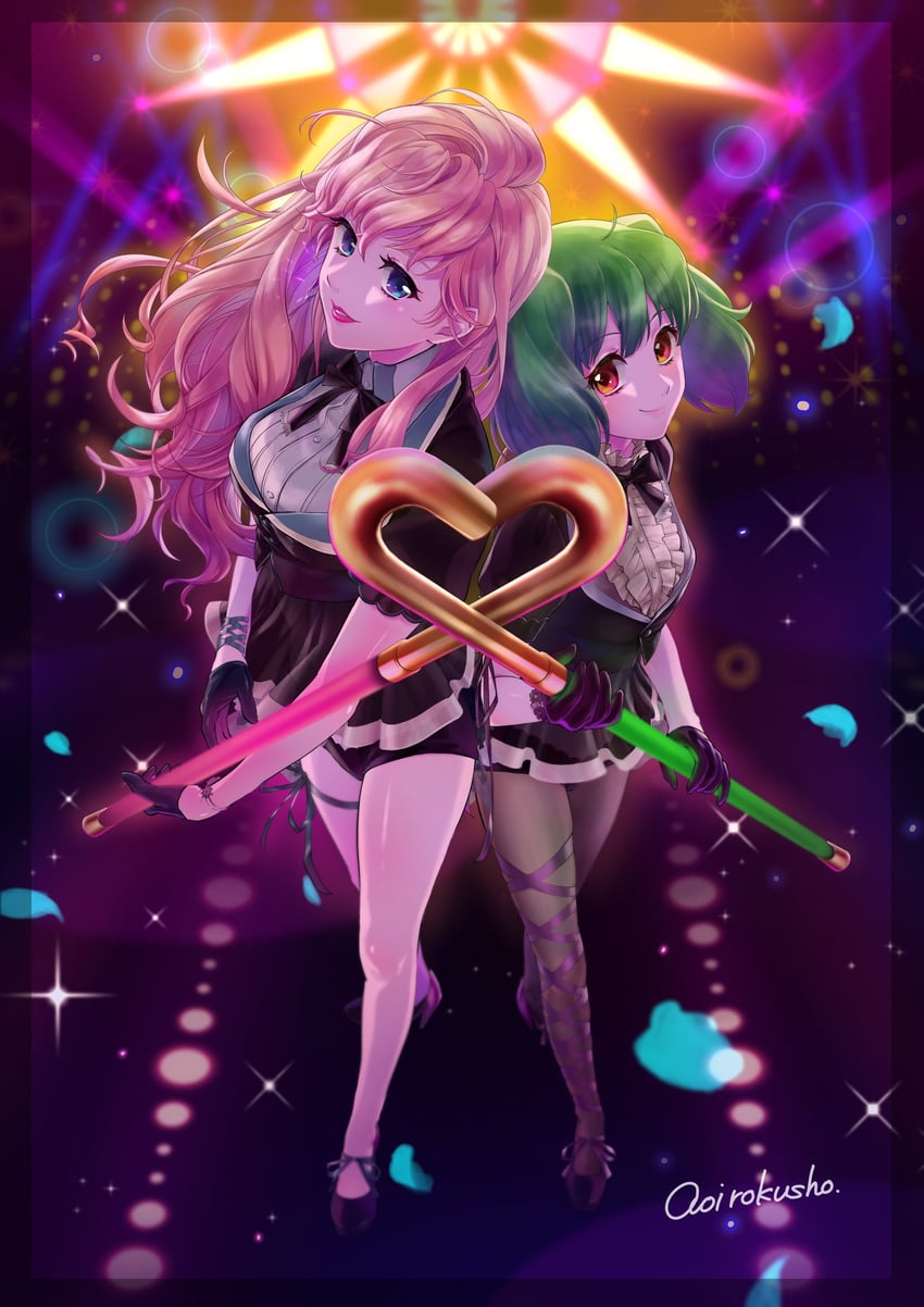 sheryl nome and ranka lee (macross and 2 more) drawn by aoi_rokushou