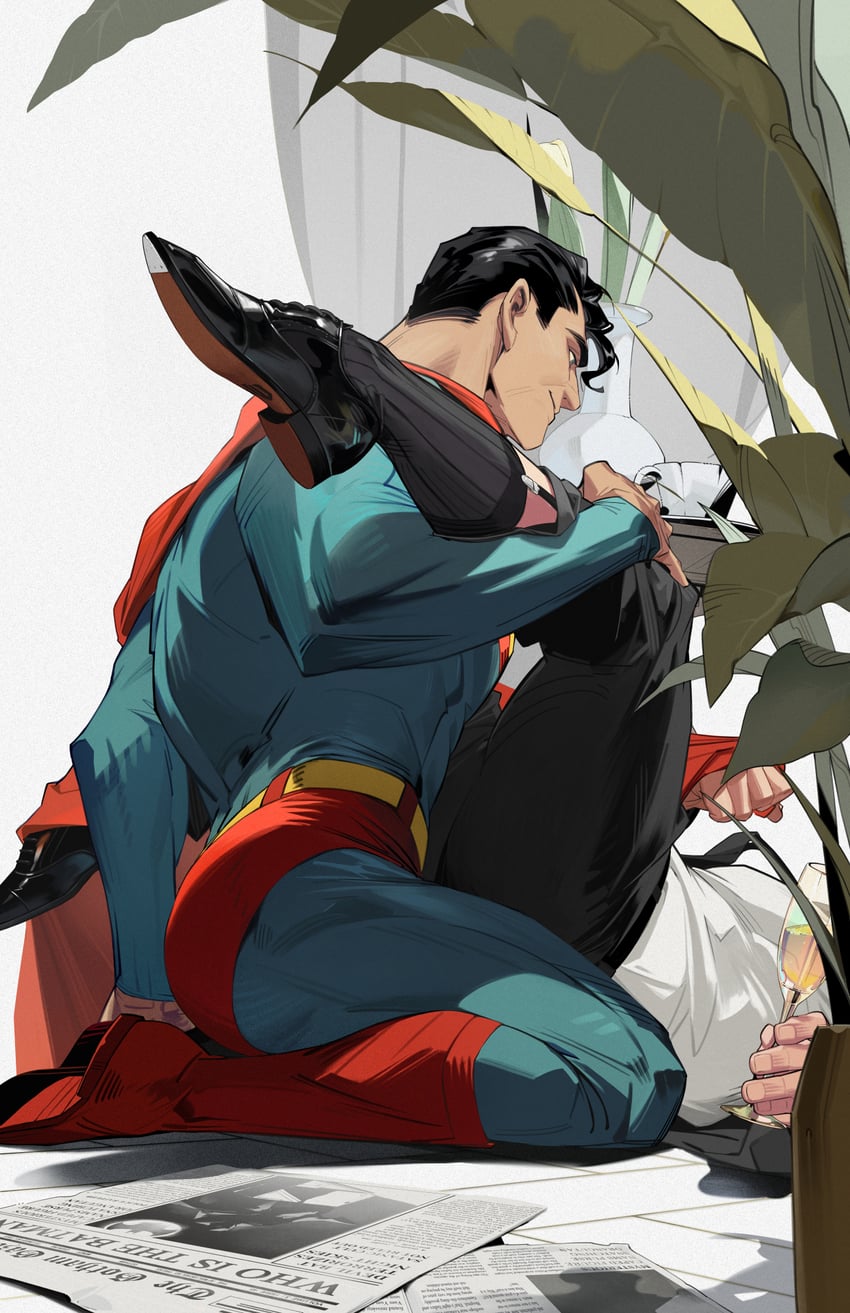 superman, clark kent, and bruce wayne (dc comics and 2 more) drawn by white-corner