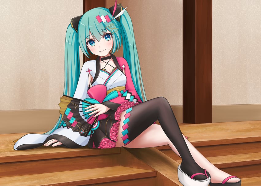 hatsune miku and magical mirai miku (vocaloid and 1 more) drawn by nekoinu_bamboo