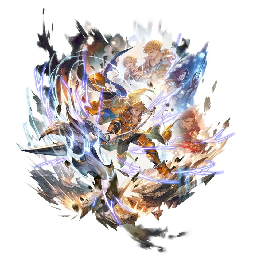 vane, percival, lancelot, and arthur (granblue fantasy) drawn by minaba_hideo