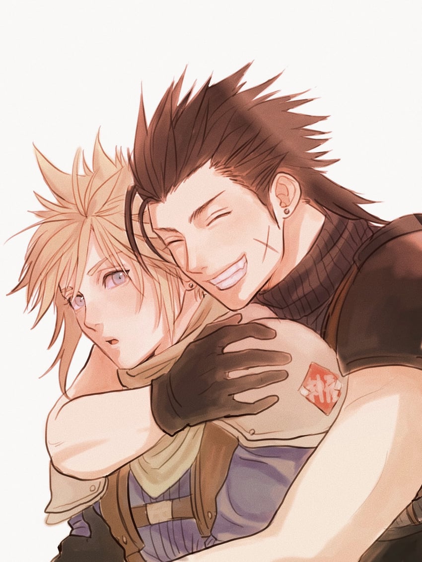 cloud strife and zack fair (final fantasy and 2 more) drawn by niburuchan_zc