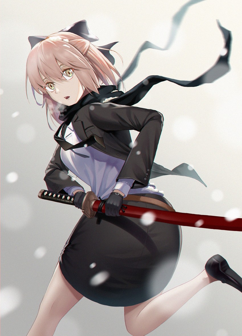 okita souji (fate and 2 more) drawn by uha