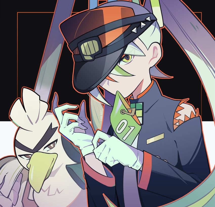 hatsune miku, sirfetch'd, and fighting miku (pokemon and 2 more) drawn by sasa_kado_(redbluemoon74)