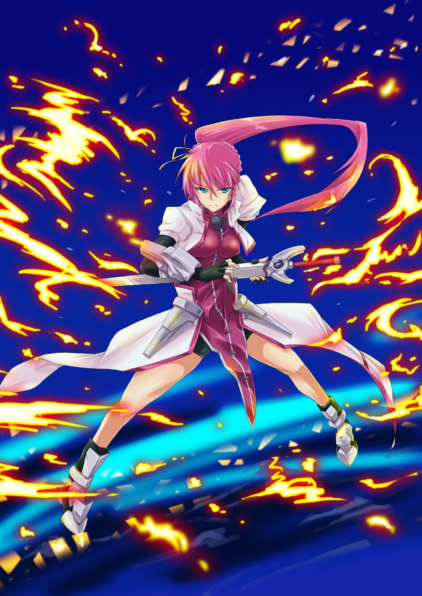 signum and laevatein (lyrical nanoha and 2 more) drawn by san-pon