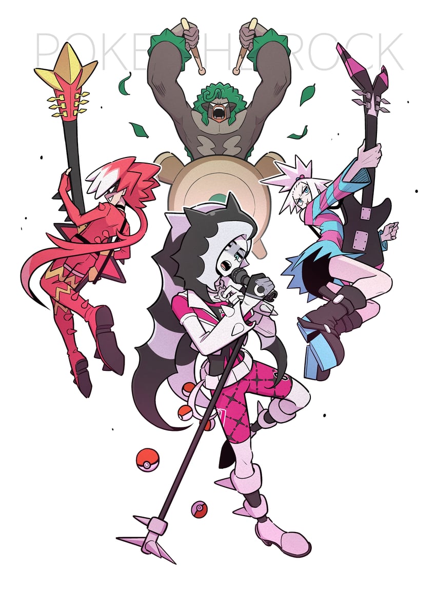 piers, roxie, rillaboom, and ryuki (pokemon and 3 more) drawn by lywslanket
