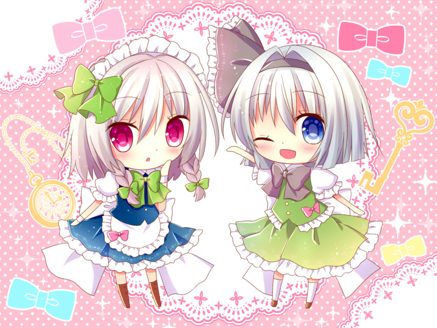 izayoi sakuya and konpaku youmu (touhou) drawn by himetsuki_luna
