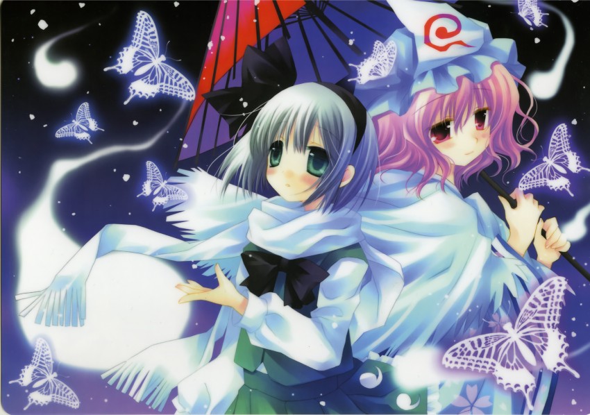 konpaku youmu and saigyouji yuyuko (touhou) drawn by hinayuki_usa and sakurazawa_izumi