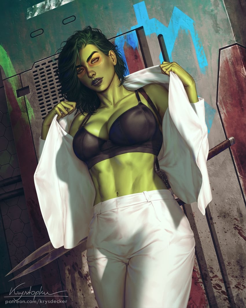 gamora (marvel and 1 more) drawn by krystopher_decker