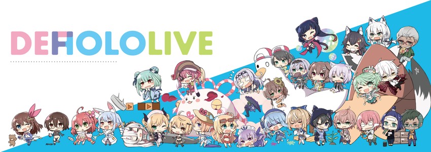 houshou marine, shirakami fubuki, hoshimachi suisei, usada pekora, nekomata okayu, and 31 more (hololive and 3 more) drawn by koga_rejini