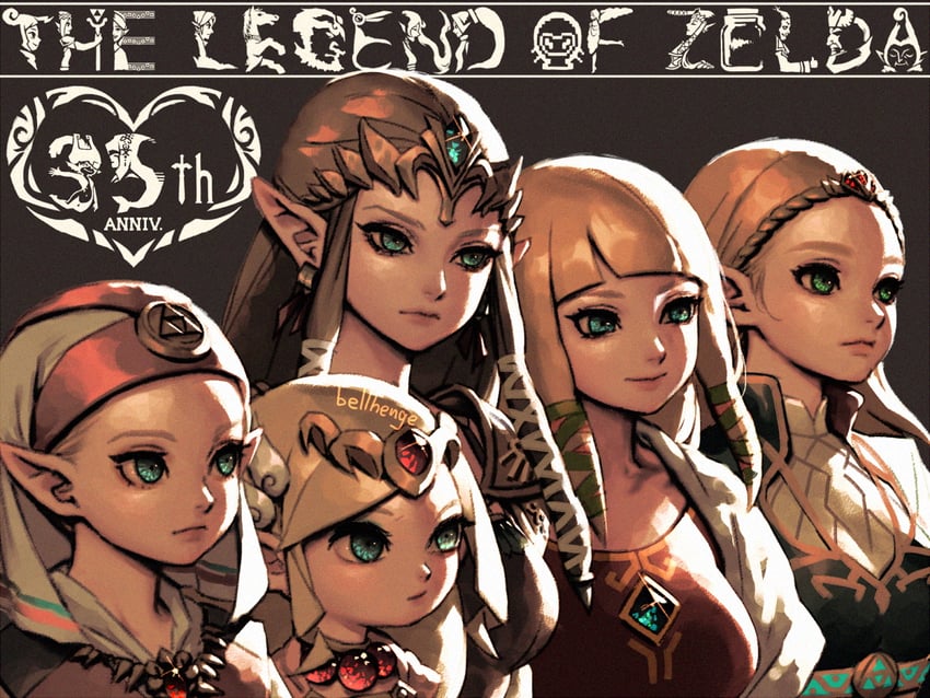 princess zelda and toon zelda (the legend of zelda and 5 more) drawn by bellhenge