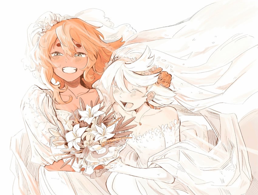 suletta mercury and miorine rembran (gundam and 1 more) drawn by png_owa