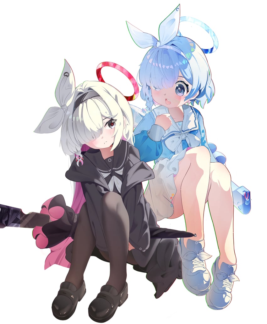 arona and plana (blue archive) drawn by bing_nuan_nuan