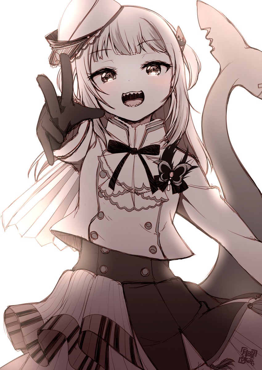 gawr gura and kurata mashiro (hololive and 2 more) drawn by getsuyou_yasumi