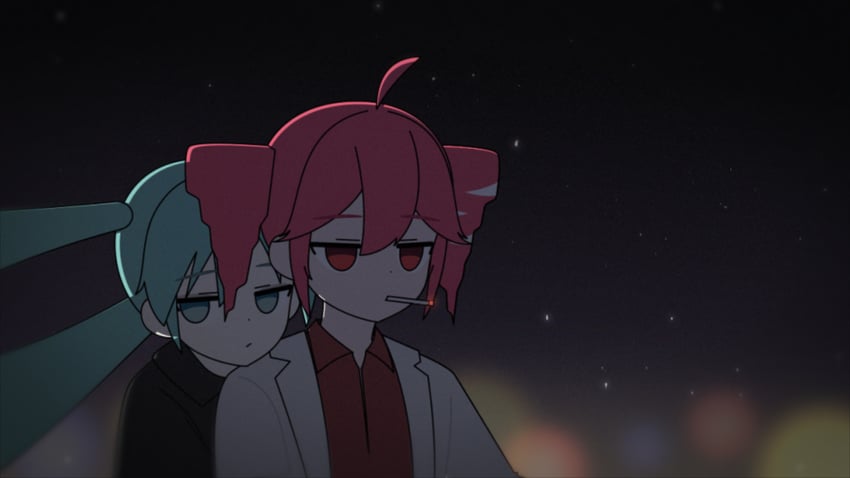 hatsune miku, kasane teto, and kiryu kazuma (vocaloid and 3 more) drawn by kumi3