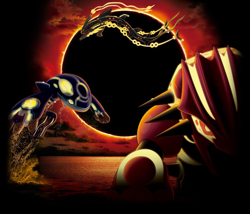 rayquaza, kyogre, groudon, mega rayquaza, primal kyogre, and 1 more (pokemon and 2 more)