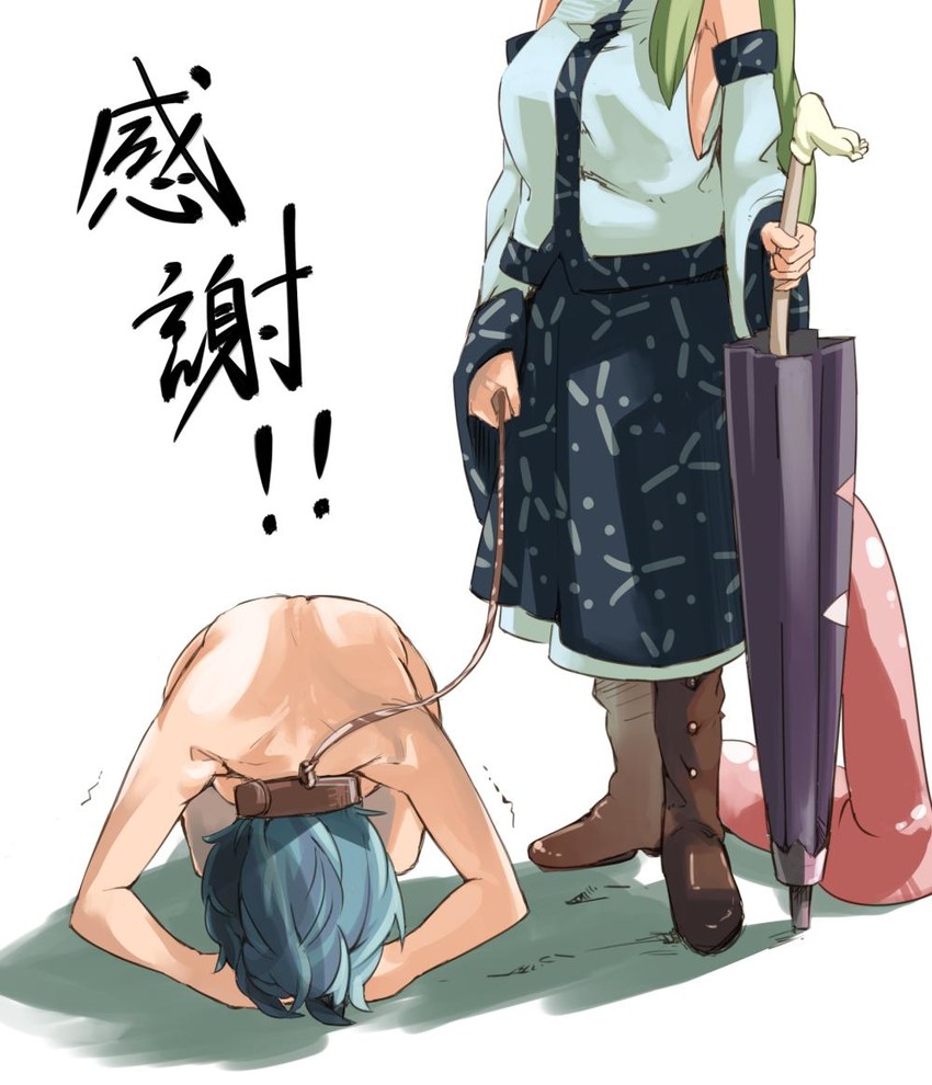 kochiya sanae and tatara kogasa (touhou) drawn by muchi_maro