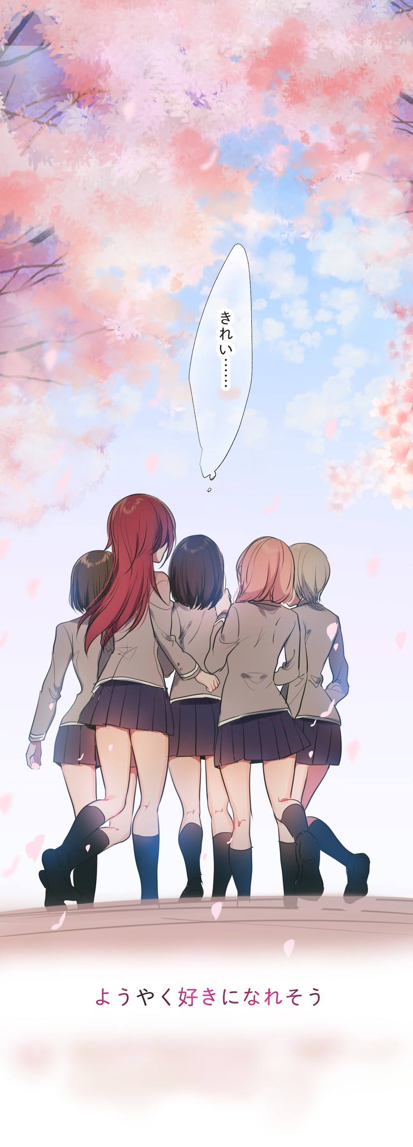 mitake ran, aoba moca, uehara himari, udagawa tomoe, and hazawa tsugumi (bang dream!) drawn by mizukikushou