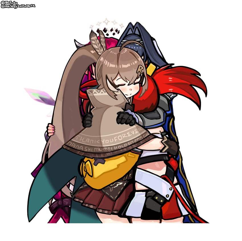 ouro kronii, nanashi mumei, hakos baelz, and irys (hololive and 1 more) drawn by blaparky