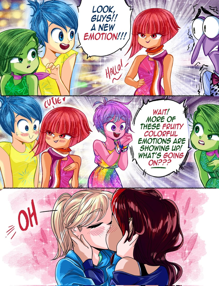 disgust, joy, riley andersen, fear, and valentina ortiz (inside out and 1 more) drawn by grs-