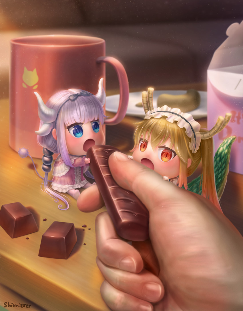 kanna kamui and tohru (kobayashi-san chi no maidragon) drawn by shiori2525