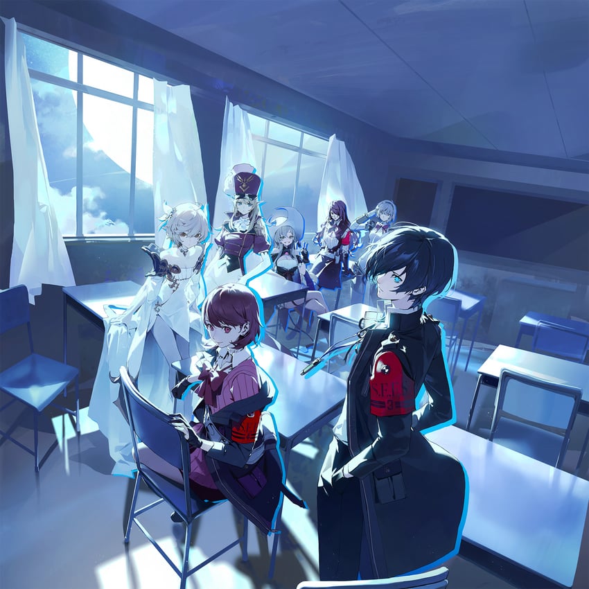 yuuki makoto, aigis, takeba yukari, and kirijou mitsuru (persona and 3 more)