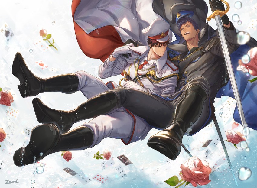 aomine daiki and kagami taiga (kuroko no basuke) drawn by zawar379