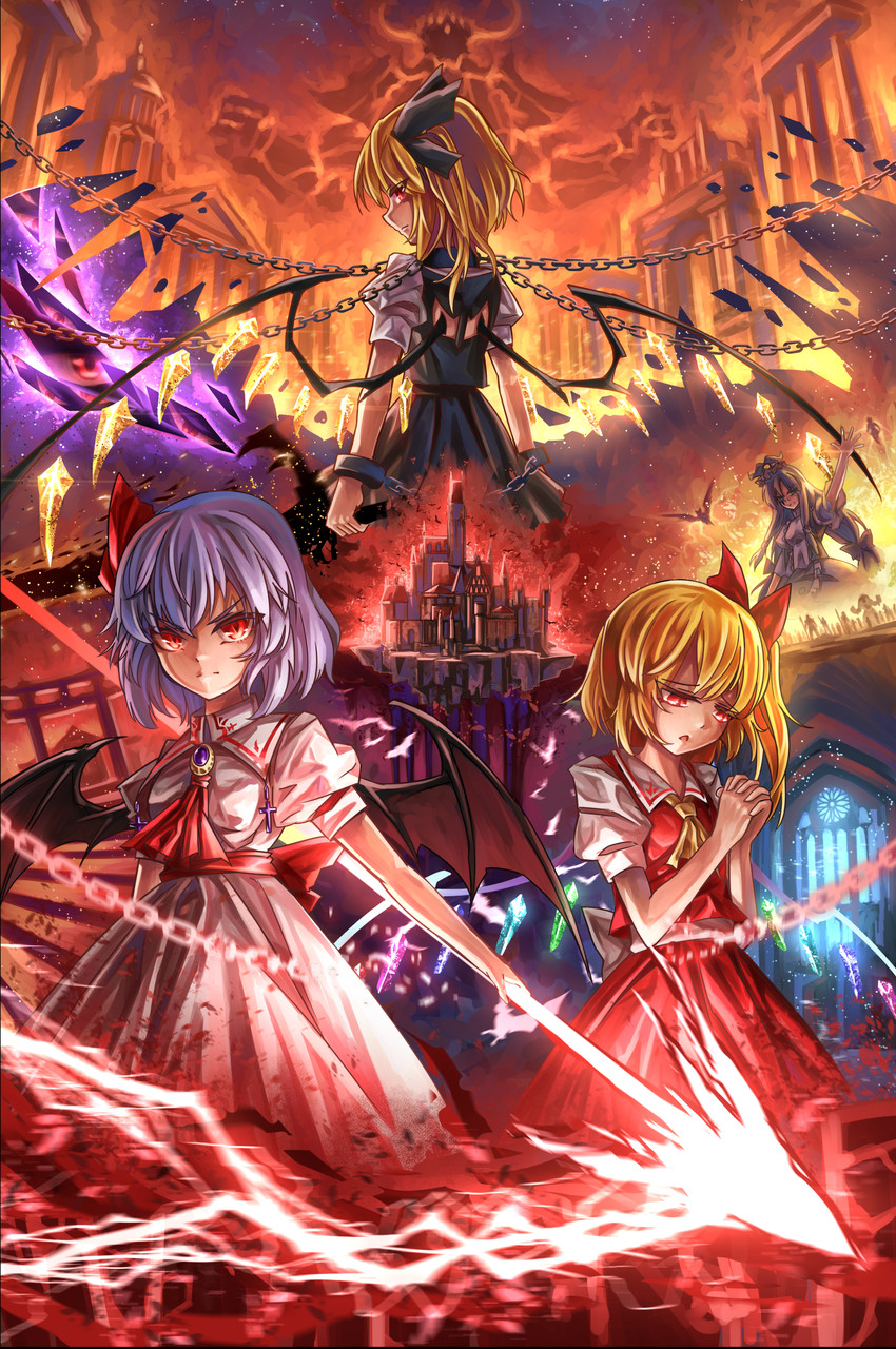 remilia scarlet and flandre scarlet (touhou) drawn by a-xii