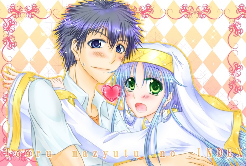 kamijou touma and index (toaru majutsu no index) drawn by ayaakainu