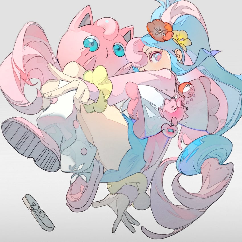 hatsune miku, jigglypuff, and fairy miku (pokemon and 2 more) drawn by baofandxy