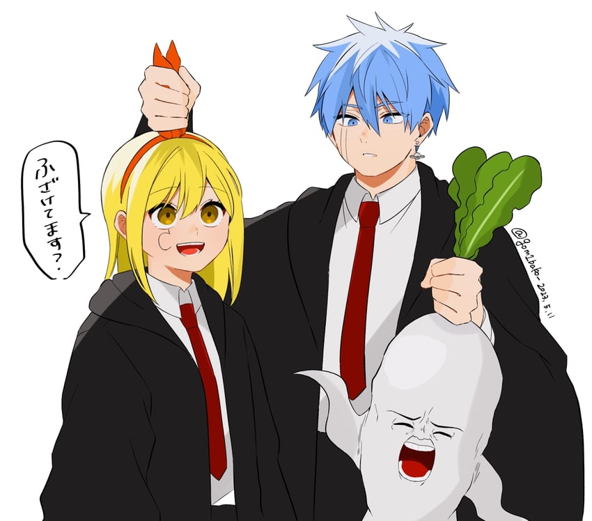 lance crown and lemon irvine (mashle) drawn by genjitsu_o_miro