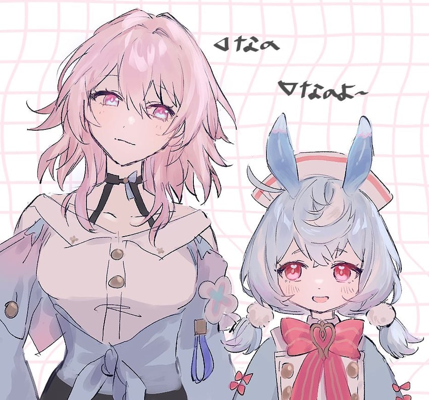 march 7th and sigewinne (genshin impact and 3 more) drawn by nekobni