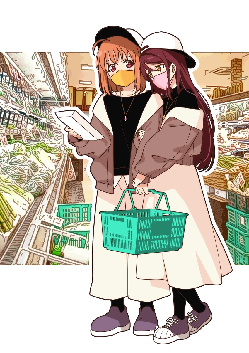 sakurauchi riko and takami chika (love live! and 1 more) drawn by kougi_hiroshi
