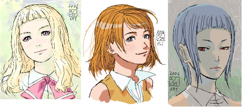 tokiha mai, suzushiro haruka, and miyu greer (my-hime) drawn by ikeda_(cpt)