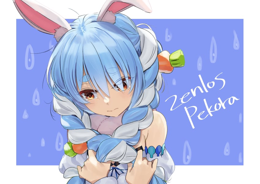 usada pekora and don-chan (hololive) drawn by kerorira