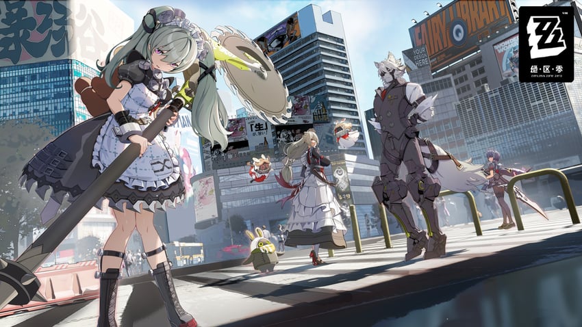 ellen joe, eous, von lycaon, corin wickes, and alexandrina sebastiane (zenless zone zero) drawn by yuyiosang