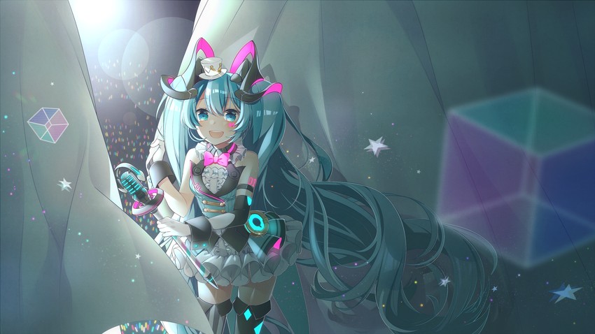 hatsune miku and magical mirai miku (vocaloid and 1 more) drawn by asagao_minoru