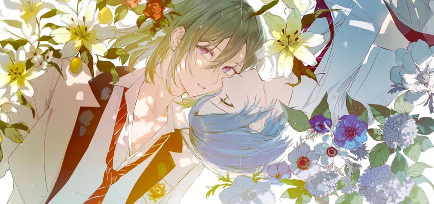himeru and kazehaya tatsumi (ensemble stars!) drawn by fu_penzi_shao'e