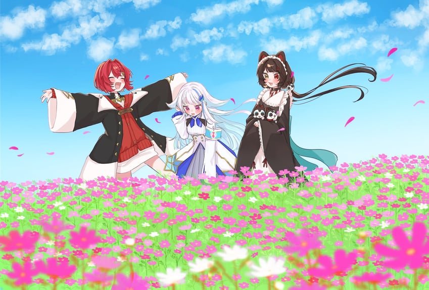 lize helesta, ange katrina, inui toko, and banken (nijisanji) drawn by 3znk