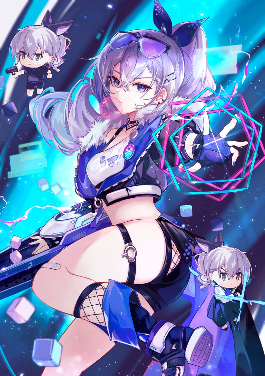 silver wolf (honkai and 1 more) drawn by vardan