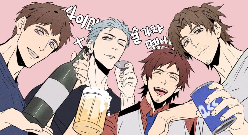 tendo teru, shingen seiji, yamashita jiro, and kuzunoha amehiko (idolmaster and 1 more) drawn by ryeon_(gs_oik)