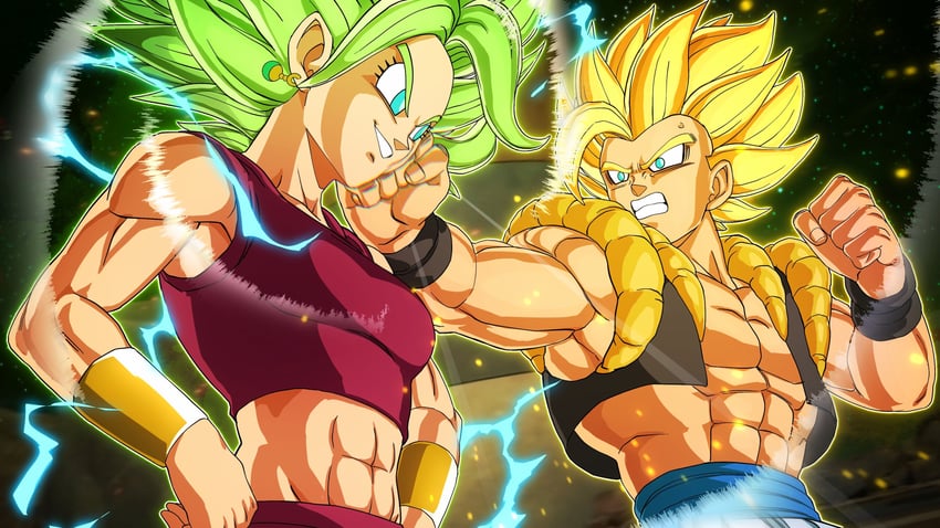 gogeta and kefla (dragon ball and 2 more) drawn by easterhands