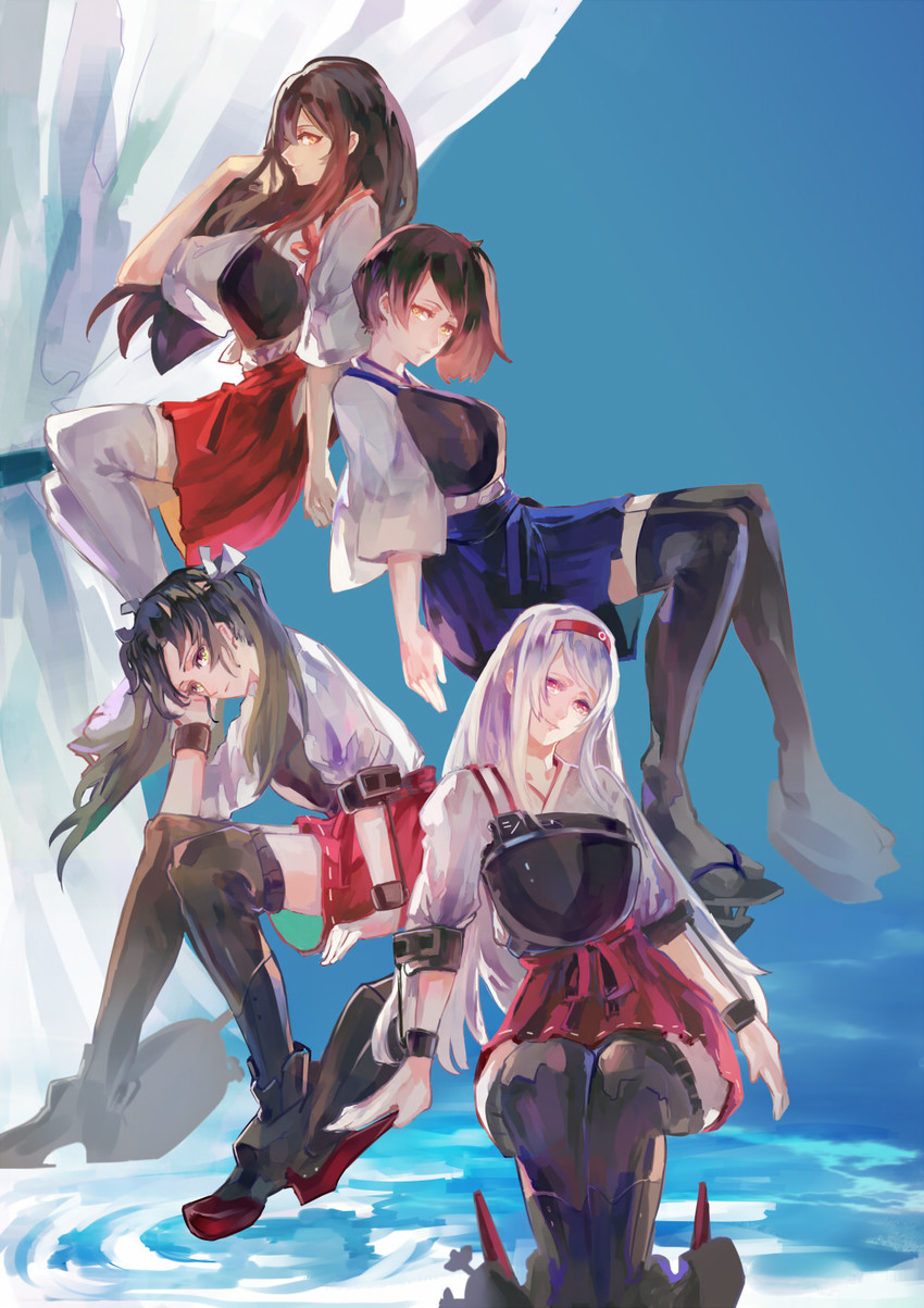 kaga, akagi, zuikaku, and shoukaku (kantai collection) drawn by kotaro-nosuke