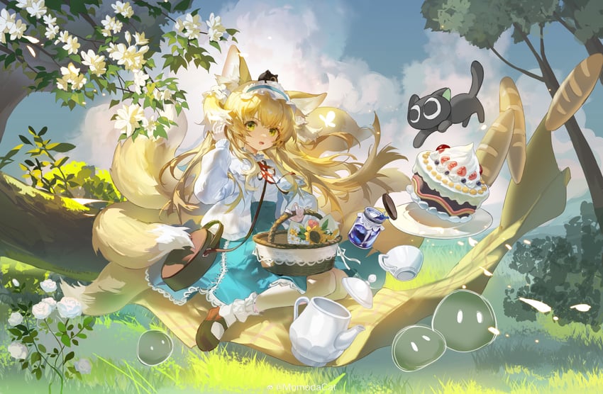 suzuran, luo xiaohei, and heixiu (arknights and 1 more) drawn by momodacat