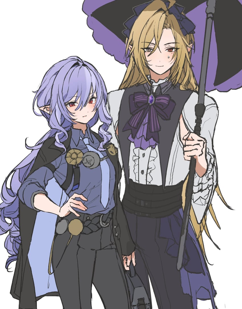vivian banshee and hugo vlad (zenless zone zero) drawn by hssfaxee