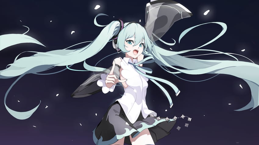 hatsune miku (vocaloid and 1 more) drawn by toombo12