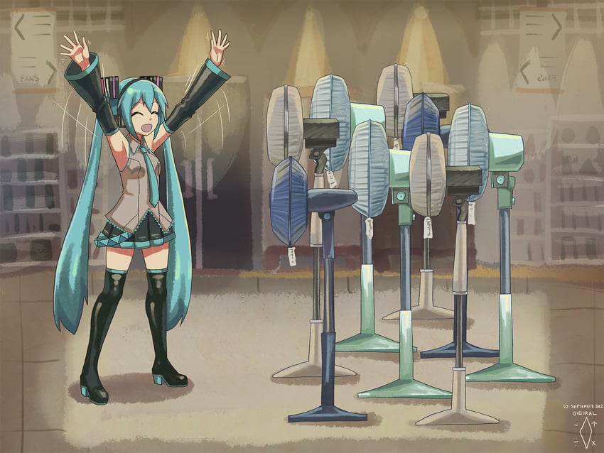 hatsune miku (vocaloid) drawn by digiral