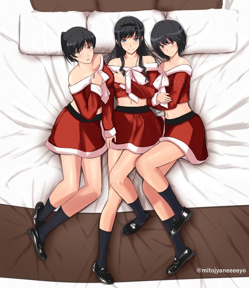 nanasaki ai, morishima haruka, and tsukahara hibiki (amagami) drawn by mitojyaneeeeyo